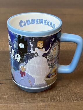 Disney Store Cinderella Fairy Godmother Prince Authentic Coffee Mug EUC